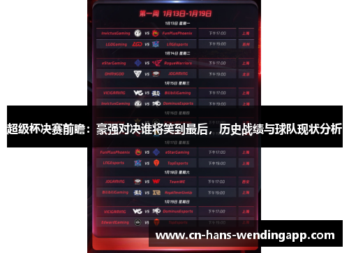 超级杯决赛前瞻：豪强对决谁将笑到最后，历史战绩与球队现状分析